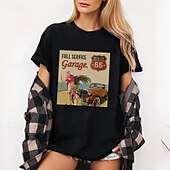 levne Topy-Trička Tričko Retro plakát Retro dívka Grafika Pro Dámské Dospělé Plesová maškaráda Horká ražba Běžné / Denní
