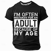 cheap Men&#039;s Funny T shirts-Men&#039;s Act My Age T Shirt Short Sleeve T shirt 3D Print Crew Neck Shirt Fashion Daily Street Daily Black Red Blue Summer Spring Clothing Apparel S M L XL XXL XXXL 4XL