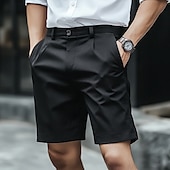 levne Kraťasy na šaty-Pánské Kraťasy Šortky Bermudské kraťasy Kapsy Elastický pas Straight-Leg Bez vzoru Pohodlné Bez železa Délka kolen Kancelář Obchod Denní Módní Šik ven Černá Bílá