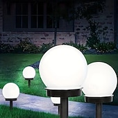 זול אורות נתיבים ופנסים-3 יחידות led סולרי מסלול אורות כדור חיצוני עמיד למים אור דשא לד מתאים לגן פארק ותאורת מסלול חיצוני מנורת לילה סולארית