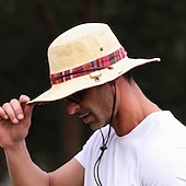 billiga Huvudbonader för herrar-Herr Fiskarhatt Solhatt Fiskehatt Boonie hatt Svart Rubinrött Polyester Broderad Mode Ledigt Dagligen Boho Paisley Damask Pläd / Randig / Chevron Solskyddskräm Andningsfunktion