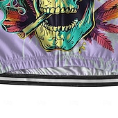 abordables Maillots pour hommes-Homme Maillot Velo Cyclisme Manche Courte Cyclisme Tee-shirt Maillot avec 3 poches arrière VTT Vélo tout terrain Respirable Séchage rapide Conception anatomique Mèche Violet Vert Crânes Des sports