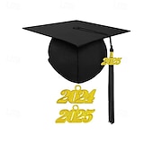 お買い得  職業コスチューム-2025 マット卒業キャップ、2025 タッセル付き、大人用、高校生、学士、修士