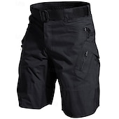 baratos Clássico-Homens Shorts táticos Bermuda Cargo Calção Shorts de verão Shorts de Trilha Bolso multi Bolsos com zíper Tecido Conforto Vestível Comprimento do joelho Ao ar livre Esporte Diário Moda Casual Preto