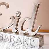 cheap Statues-Ramadan Letter Decoration Figurine, Resin Antique-Style Craft, Muslim Festival Celebration Gift, Perfect for Eid al-Fitr &amp; Eid al-Adha, Cute Gift for Parties, Gatherings, and Home Decor