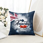 billige Ferieputetrekk-4. juli dekorative putetrekk 1PK selvstendig dag amerikansk myk firkantet sofa puteomslag putevar soverom stue sofa stol