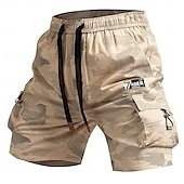 cheap Classic-Men&#039;s Cargo Shorts Outdoor Shorts Camping Shorts Camo Shorts Hiking Shorts Elastic Waist Multi Pocket Straight Leg Camouflage Moisture Wicking Wearable Knee Length Outdoor Casual Daily Fashion