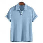 economico Camicie Popover da Uomo-Per uomo Camicia Camicia Estiva Camicia casual Camicia da Spiaggia Camicia con Bottoni Nero Bianco Rosso Borgogna Blu reale Manica Corta Semplice Colletto a Camicia Vacanza Camicia hawaiana