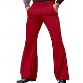 economico Fondi-Retrò Vintage Anni &#039;70 Pantaloni Pantaloni a zampa d&#039;elefante Hippie Disco Tinta unica Per uomo Halloween Carnevale Feste Abbigliamento Quotidiano Parata dell&#039;Orgoglio Adulti Pantaloni Primavera