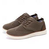 cheap Men&#039;s Sneakers-Men&#039;s Breathable Knit Brogue Sneakers - Casual Lace-Up Lightweight Shoes for Daily Wear &amp; Walking