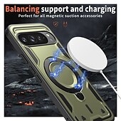 お買い得  その他のスマホケース-電話 ケース 用途 グーグル ピクセル9プロ ピクセル9プロXL ピクセル9 バックカバー スタンド付き 磁石バックル ワイヤレス充電をサポート レトロ風 TPU PC
