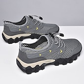 baratos Ténis para Homem-Homens Tênis Tênis Anfíbio Pele PU Com Transparência Respirável Confortável Antiderrapante Com Cadarço Preto Azul Cinzento Verão Primavera