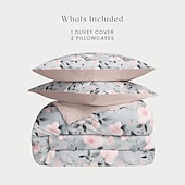 baratos 100% algodão-Conjunto de Capa de Duvet Floral Plantas Tamanho Completo Conjunto de Cama Capa de Colcha Macia Leve Cobertor com 2 Capas de Almofadas para Verão Primavera
