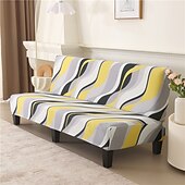 baratos Capa do sofá futon.-capa de sofá sem braços em tecido jacquard, capa de sofá para decoração de ano novo, protetor elástico, capa de banco