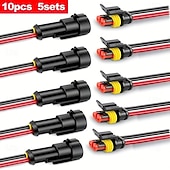 olcso Autós javítószerszámok-elektromos csatlakozó férfi női dugaszolóaljzat gyorscsatlakozó dugó 18awg autó vízálló vezeték autó teherautó motorkerékpár hajóhoz