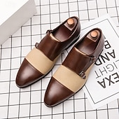 economico Formale-scarpe monk strap bicolore da uomo in marrone e beige, perfette per occasioni formali e di lavoro