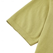 preiswerte Klassisches Poloshirt für Herren-Herren Poloshirt aus Seide, Leinen und Baumwolle, Strick, Polopullover, Business, Casual, Revers, Kurzarm, formell, einfarbig, Patchwork, Knöpfe, Sommer, Schwarz, Braun, Grün, Dunkelgrau, Dunkelkaffee