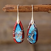 abordables Boucles d&#039;oreilles-Femmes Boucles d&#039;oreilles Poire Goutte Élégant Des boucles d&#039;oreilles Bijoux Argent / Fuchsia foncé / Brun claire Pour Mariage Soirée 1 Paire