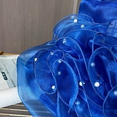 preiswerte Partyhut-Kopfstück Tüll Hochzeit Abendgesellschaft Elegant Hochzeit Mit Perlenstickerei Tüll Kopfschmuck Kopfbedeckung
