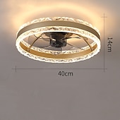 voordelige Dimbare plafondlampen-40 cm Dimbaar Plafondventilator Metaal Acryl Modern Noordse stijl 220-240V