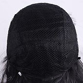 abordables Perruques Synthétiques Sans Bonnet-Perruque Synthétique Lisse Lisse Yaki Coupe Asymétrique Frange Droite Fabriqué à la Machine Perruque 14 pouces A1 Cheveux synthétiques Femmes Fête Classique Confortable Noir