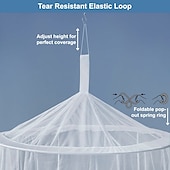 preiswerte Betthimmel &amp; Vorhänge-Bett-Baldachin Baumwolle Loft solid Kinder zusammenklappbare runde Hoop durchsichtige Moskito-Netz Mädchen Bett-Baldachin