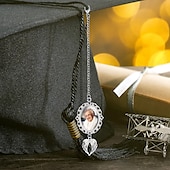 levne absolvování-personalizované promoce střapce fotografické kouzlo, vlastní pamětní dárek pro absolventy, kouzlo s andělskými křídly jedinečná památka pro přátele nebo sebe, ideální pro promoci, narozeniny, Vánoce
