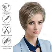 economico Parrucche da festa-Parrucca Sintetica Riccio Liscio Kinky Asimmetrico Con Fascia Fatto a macchina Parrucca 10 pollici A1 Capelli Sintetici Per donna Classico Confortevole Gradiente di colore Multicolore