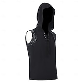 お買い得  トップス-レトリ／ヴィンテージ パンク＆ゴシック モーターサイクルベスト リベット 純色 仮装 男性用 マスカレード パーティー 成人 ベスト