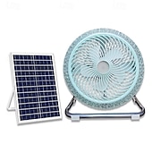 cheap Camping Lights &amp; Lanterns-Battery Operated Solar Desk Fan with LED Light 3-in-1 Solar Panel Powered &amp; DC Charger Powered &amp; Power Bank 12&#039;&#039; Cordless High Velocity Floor Fan For Household Camping Travel Outdoor 1PC