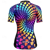 abordables Women's Jerseys-Women's Cycling Jersey Heart Gradient Short Sleeve Bike Tee Tshirt Jersey with 3 Rear Pockets Mountain Bike MTB Quick Dry Anatomic Design Wicking Breathable Sports Blue Purple Clothing Apparel