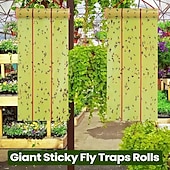 economico Supporto e Cura degli Animali-1 rotolo di trappola per mosche gigante appiccicosa adatta per uso interno ed esterno - nastro a strisce gialle e rosse brillanti per il controllo di zanzare, mosche e insetti