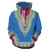 abordables sudaderas con capucha de talla grande para hombre-Hombre Talla Grande Sudadera Grande y alto Estilo Bohemio Con Capucha Manga Larga Primavera &amp; Otoño Design Ropa deportiva Casual Grande y alto Casual Diario Tops