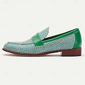baratos Sapatos de Tecido Texturizado-Homens Mocassins e Slip-Ons Pele PU Tecido de náilon Respirável Confortável Antiderrapante Com Cadarço Verde Outono Inverno