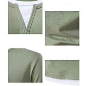 cheap Men&#039;s Casual T-shirts-Men&#039;s T Shirt Tee Short Sleeve Shirt Tee Top Short Sleeve Crew Neck Summer Plain Fashion Designer Basic Patchwork Vacation Street Going out Black Light Green Dark Grey Top Tee for Men