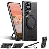 Χαμηλού Κόστους Samsung Θήκη-τηλέφωνο tok Για Samsung Galaxy S24 Ultra Plus S23 Ultra Plus S22 Plus Ultra S25 S25 Plus S25 Ultra Πίσω Κάλυμμα με βάση στήριξης Μαγνητική Υποστήριξη ασύρματης φόρτισης Ρετρό TPU PC PU δέρμα