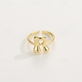 economico I regali-anello con lettera personalizzata, regalo per la mamma, anello con alfabeto regolabile placcato oro 18k, finitura liscia, anello iniziale a fascia aperta, gioielli eleganti per le donne