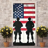 Χαμηλού Κόστους Γκαράζ &amp; Πινακίδες Πόρτας-4η Ιουλίου Διακοσμήσεις Πόρτας Ημέρας Βετεράνων Καλύμματα Πόρτας Αμερικανική Ταπισερί Πόρτας Κουρτίνα Διακόσμηση Φόντο Εσωτερική/Εξωτερική Πινακίδα Πόρτας για Πρόσοψη Ράντσο