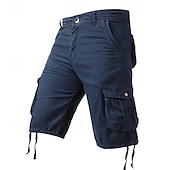 billiga Klassisk-Herr Cargo-shorts Shorts Sommarshorts Flera fickor Slät Komfort Bärbar Knelängd Utomhus Sport Dagligen Mode Ledigt Svart Blå