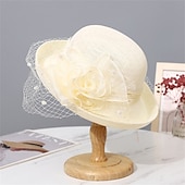 ieftine pălării de petrecere-Pălării pălărie de soare din organza vacanță petrecere de ceai curse de cai cocktail elegantă vintage cu accent floral de accesorii pentru cap