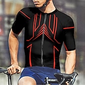 abordables Maillots pour hommes-Homme Maillot Velo Cyclisme Manche Courte Cyclisme Tee-shirt Maillot avec 3 poches arrière VTT Vélo tout terrain Respirable Séchage rapide Conception anatomique Mèche Jaune Rouge Bleu Des sports