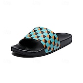 abordables Sandales décontractées-sandales à enfiler géométriques vibrantes pour hommes – chaussures d&#039;été décontractées pour la plage et la piscine