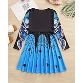 cheap 3D Butterfly Dress-Girls&#039; 3D Butterfly Dress Long Sleeve Summer Spring Vacation Daily Holiday Princess Beautiful Sweet Kids 4-12 Years Casual Dress A Line Dress Knee-length Regular Fit