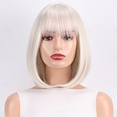 お買い得  トレンドの合成ウィッグ-人工毛ウィッグ ウェーブ カーリーウィーブ アシメントリー・ヘアカット ニートバング 機械製 かつら 30 インチ A1 合成 女性用 クラシック 快適 カラーグラデーション マルチカラー