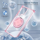 abordables Coques Samsung-téléphone Coque Pour Samsung Galaxy S24 Ultra Plus S23 Ultra Plus S22 Plus Ultra Coque Arrière avec Support Magnétique Antichoc Rétro PC