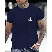 preiswerte Lässige T-Shirts für Herren-Herren T-Shirt Kurzarmshirt Kurzarm Rundhalsausschnitt Frühling &amp; Herbst Buchstabendruck Mode Designer Druck Urlaub Straße Ausgehen Dunkelgrau Weiß Schwarz Top T-Shirt für Herren