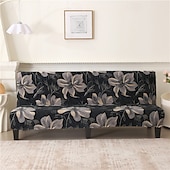 billiga Futon soffa-jacquardtyg armlös bäddsoffa överdrag soffa nyår dekor överdrag stretchskydd elastiskt bänkskydd