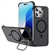 economico Cover per iPhone-telefono Custodia Per iPhone 16 Pro Max Plus iPhone 15 Pro Max Plus iPhone 14 13 12 Pro Max Plus Copertura Posteriore con Supporto Magnetico Supporta la Ricarica Wireless Retrò Metallo