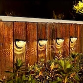 economico Applique per esterni-4 pezzi luce da parete solare impermeabile per esterni cortile giardino recinzione scala parete balcone recinzione illuminazione luce bianca luce calda radiante