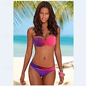 abordables Ensemble de bikinis-Femmes Maillots de Bain Bikini Monokini Coquin Maillot de bain Élégant Tenues de plage A Ombre Sans manches Maillots de bain